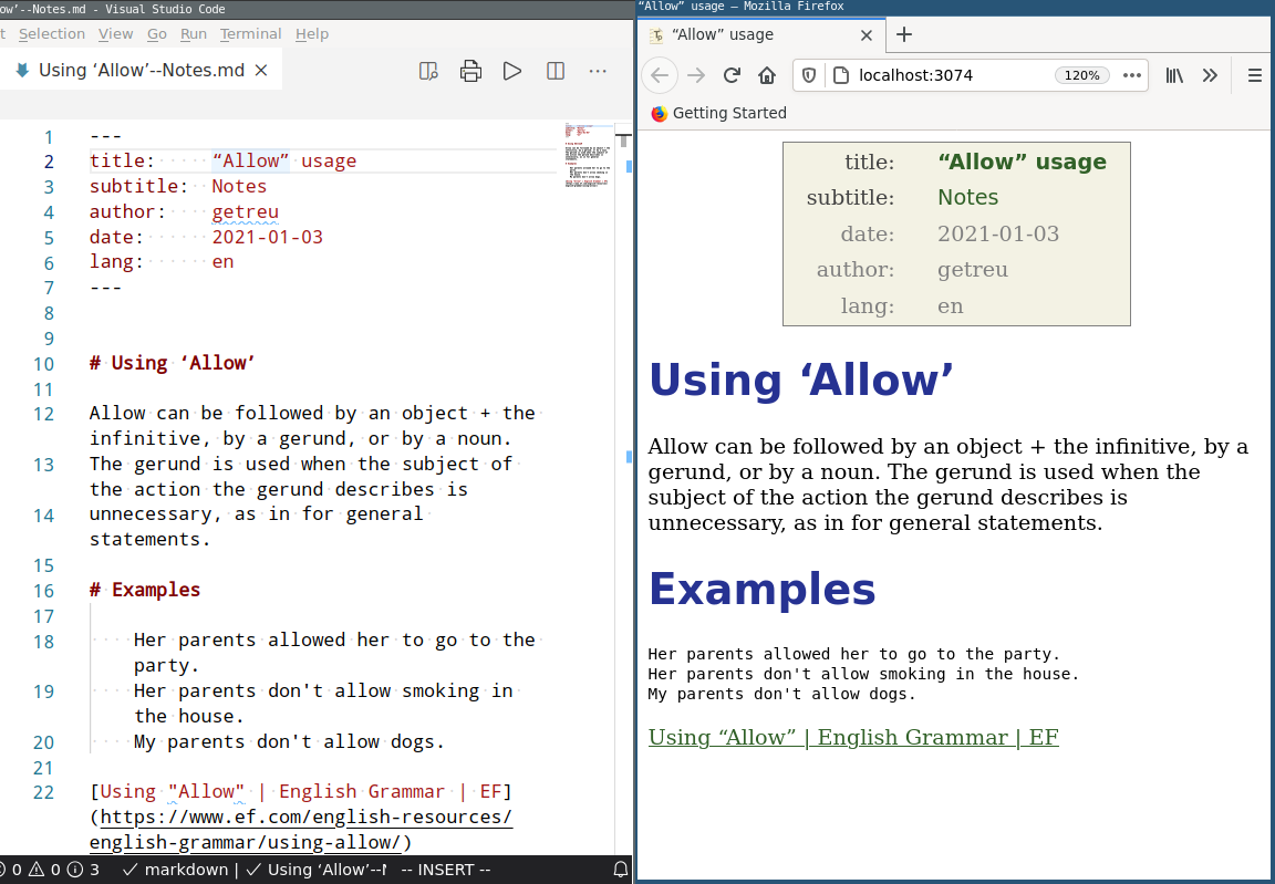 Tp-Note with open text editor (left) and viewer (right)